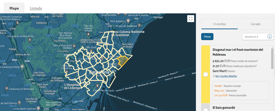 Utilice el comparador de barrios para tomar decisiones de inversión.